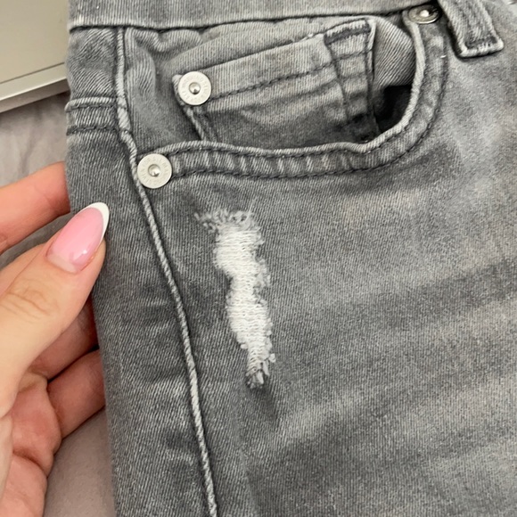 7 For all Mankind Gray Jeans ripped size 23 High Rise - Picture 7 of 10